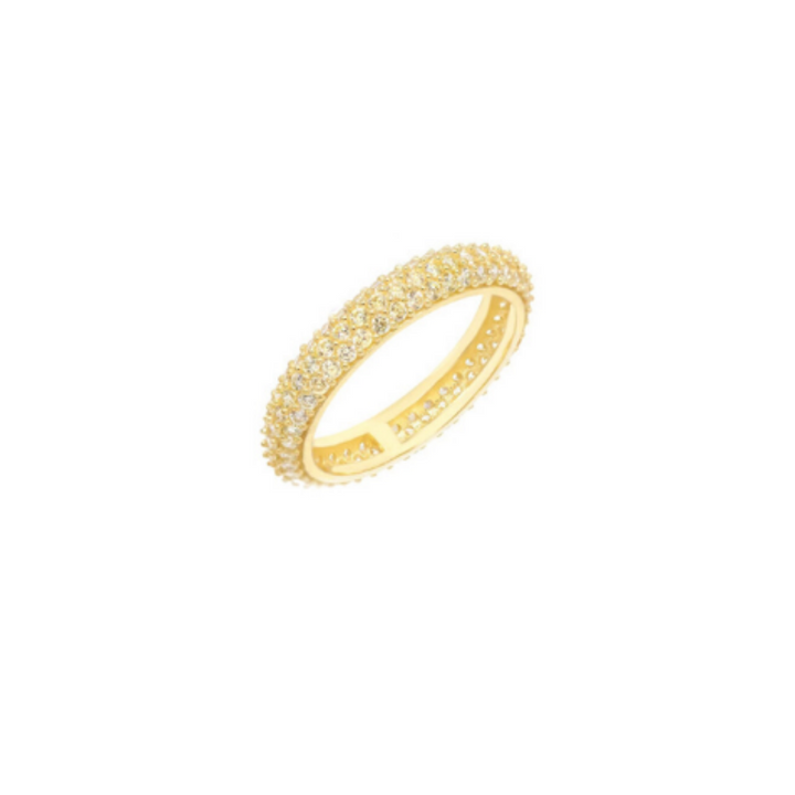 Anello vera argento 925 zirconi bianchi placcatura oro giallo - Laura P. Jewels