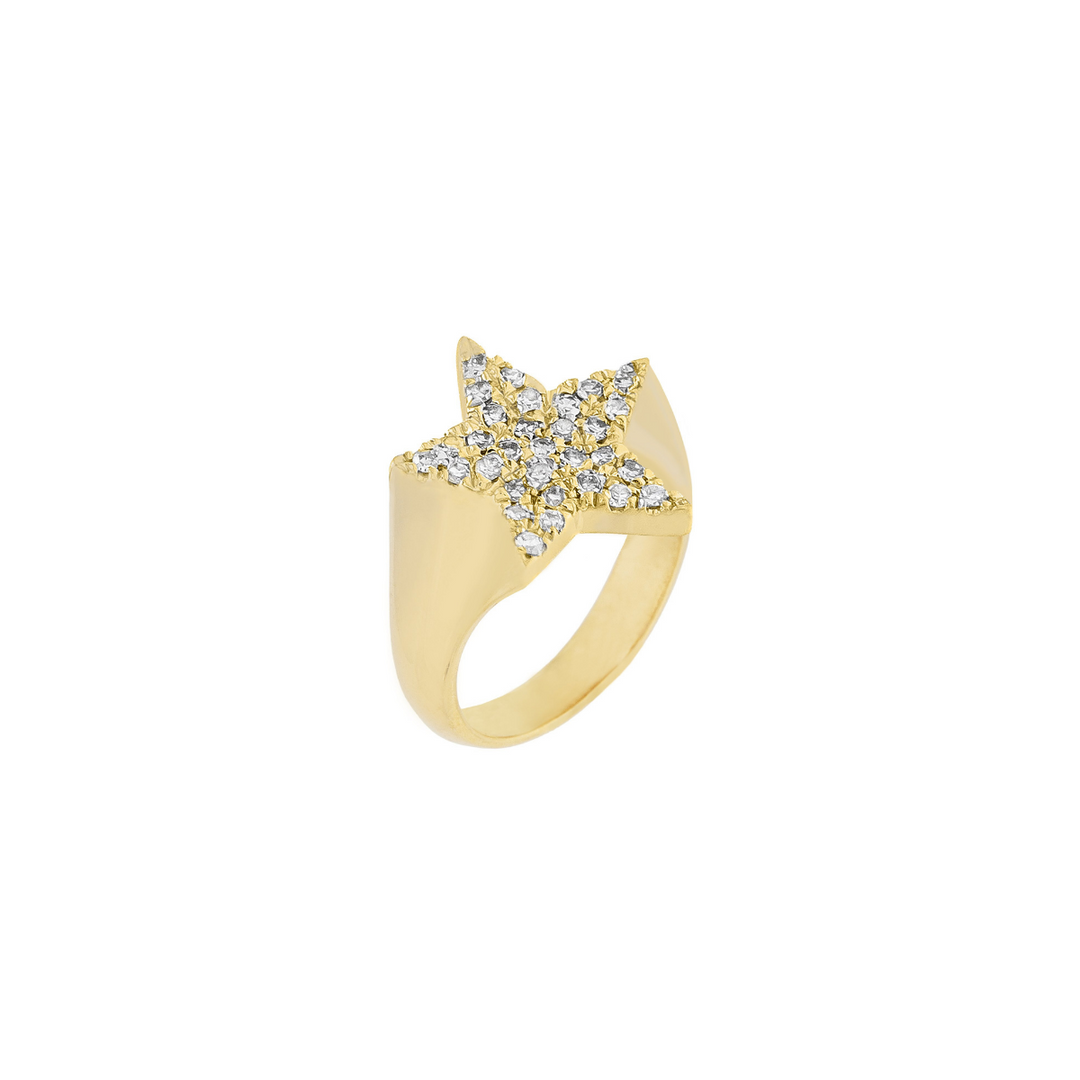 Anello stella argento 925 zirconi bianchi placcatura oro giallo - Laura P. Jewels