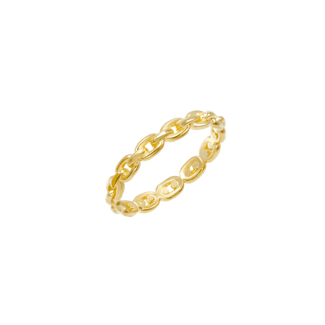 Anello catena, argento 925, placcatura oro giallo 18kt - Laura P. Jewels