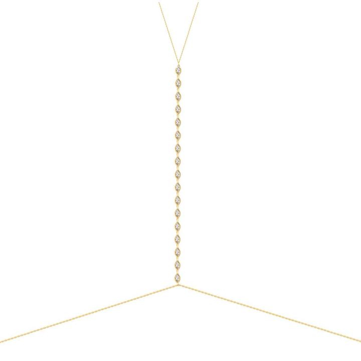 Body jewels argento 925 pietre taglio navette zirconi bianchi placcatura oro giallo 18kt - Laura P. Jewels