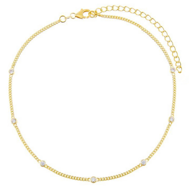 Choker argento 925 zirconi bianchi placcatura oro giallo 18kt - Laura P. Jewels