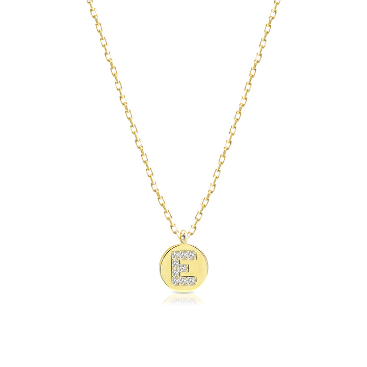 Collana iniziale lettera E argento 925 zirconi bianchi placcatura oro giallo 18kt - Laura P. Jewels