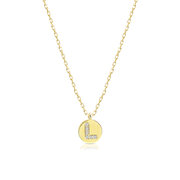 Collana iniziale lettera L argento 925 zirconi bianchi placcatura oro giallo 18kt - Laura P. Jewels