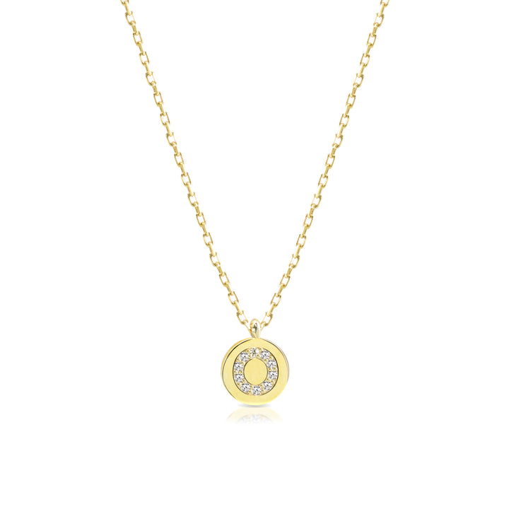 Collana iniziale lettera O argento 925 zirconi bianchi placcatura oro giallo 18kt - Laura P. Jewels
