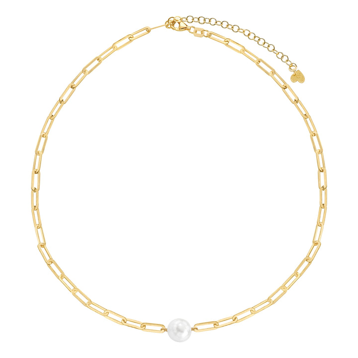 Collana perla argento 925, perle di acqua dolce, placcatura oro giallo 18kt - Laura P. Jewels