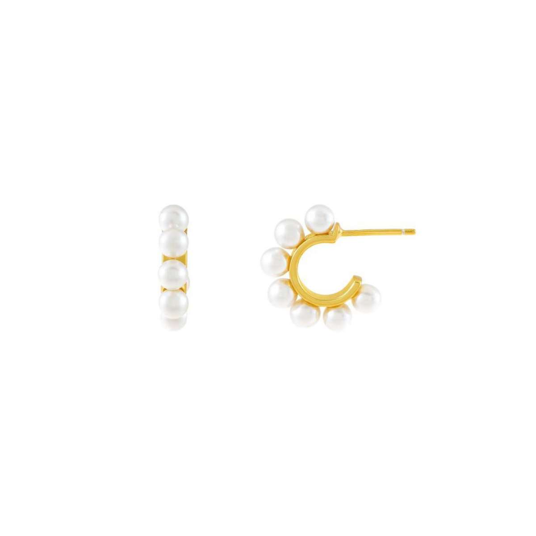 Orecchini perline di acqua dolce, argento 925, placcatura oro giallo 18kt - Laura P. Jewels